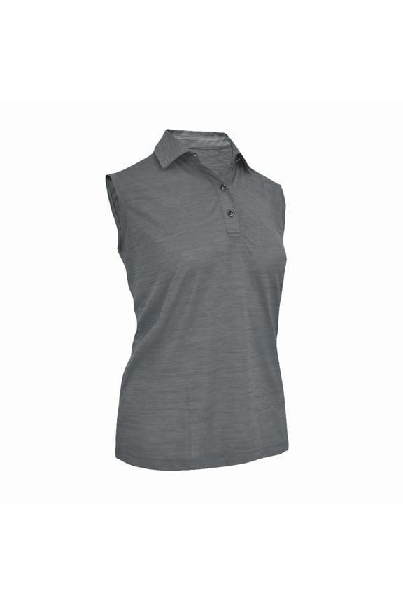Women's Melange Jersey Performance Sport Golf Polo Shirt Sleeveless #2423