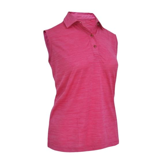 Monterey Club Women's Melange Jersey Performance Sport Golf Polo Shirt Sleeveless #2423