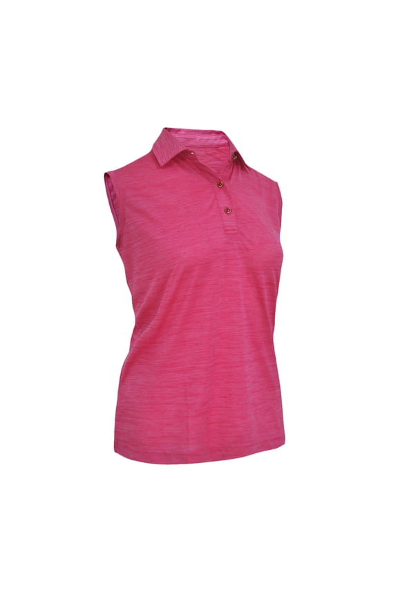 Women's Melange Jersey Performance Sport Golf Polo Shirt Sleeveless #2423