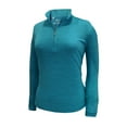 thumbnail image 1 of Monterey Club Women's Melange Jersey Performance Sport Top Long Sleeve Golf Polo Shirt #2361, 1 of 2