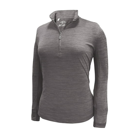 Monterey Club Women's Melange Jersey Performance Sport Top Long Sleeve Golf Polo Shirt #2361