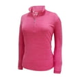thumbnail image 1 of Monterey Club Women's Melange Jersey Performance Sport Top Long Sleeve Golf Polo Shirt #2361, 1 of 2