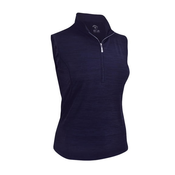 Monterey Club Women's Melange Jersey Performance Sport Top Sleeveless Golf Polo Shirt #2363