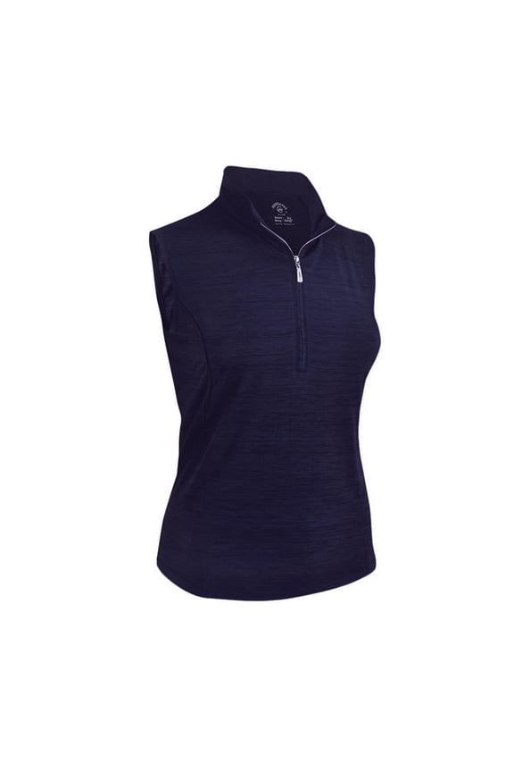 Women's Melange Jersey Performance Sport Top Sleeveless Golf Polo Shirt #2363