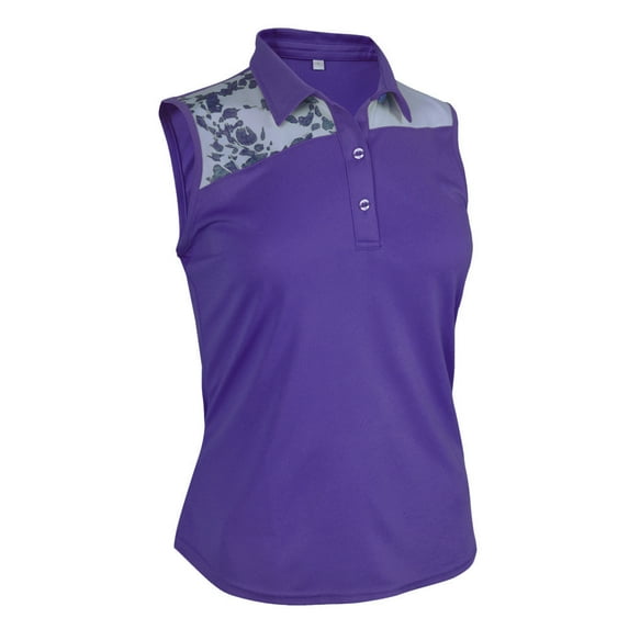 Monterey Club Women's Mellow Contrast Sleeveless Golf Polo Shirt #2399