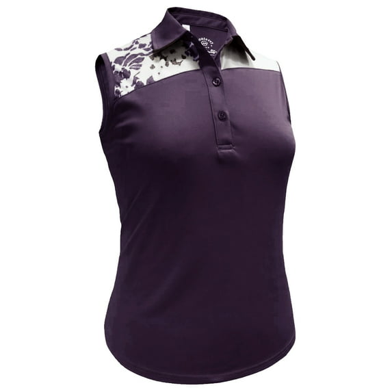 Monterey Club Women's Mellow Contrast Sleeveless Golf Polo Shirt #2399