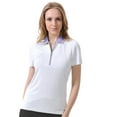 thumbnail image 1 of Monterey Club Women's Metallic Stripe Contrast Golf Polo Shirt #2256, 1 of 4