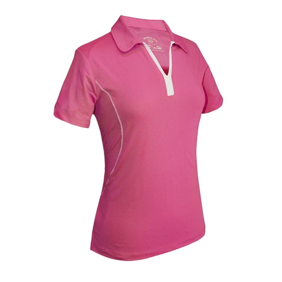 Monterey Club Women's Micro Pix Contrast Golf Polo Shirt #2448