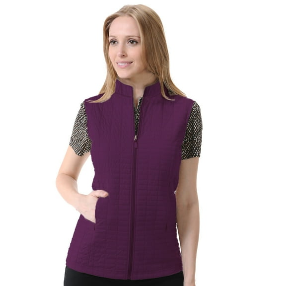 Monterey Club Women's Microfiber Plaid Quilted Vest #4786