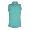 thumbnail image 1 of Monterey Club Women's Microfiber Tailored Collar Solid Sleeveless Golf Polo Shirt #4063, 1 of 2