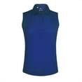 thumbnail image 1 of Monterey Club Women's Microfiber Tailored Collar Solid Sleeveless Golf Polo Shirt #4063, 1 of 2