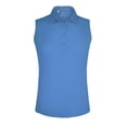 thumbnail image 1 of Monterey Club Women's Microfiber Tailored Collar Solid Sleeveless Golf Polo Shirt #4063, 1 of 2
