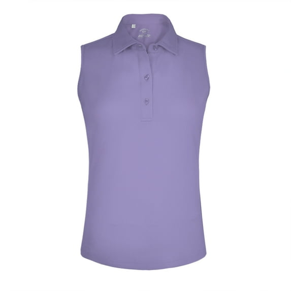 Monterey Club Women's Microfiber Tailored Collar Solid Sleeveless Golf Polo Shirt #4063
