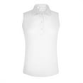 thumbnail image 1 of Monterey Club Women's Microfiber Tailored Collar Solid Sleeveless Golf Polo Shirt #4063, 1 of 2