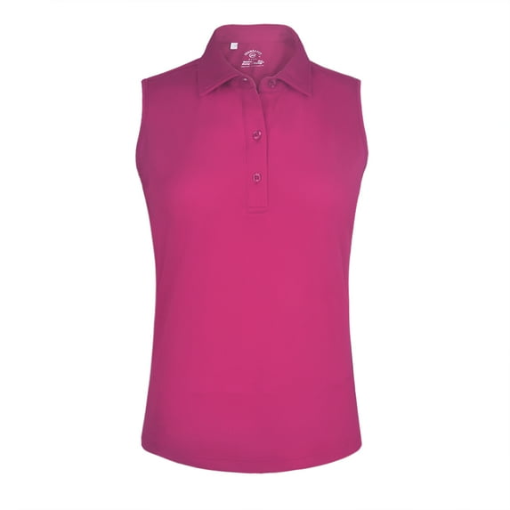 Monterey Club Women's Microfiber Tailored Collar Solid Sleeveless Golf Polo Shirt #4063