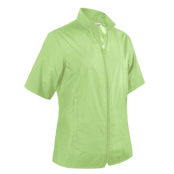 Monterey Club Women's Microfiber Water repellent shell Full Zip Wing collar without lining Short sleeve Windbreaker #4702
