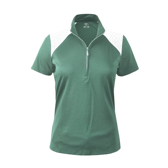 Monterey Club Women's Nile Rhinestone Contrast Golf Polo Shirt #2378