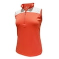 thumbnail image 1 of Monterey Club Women's Nile Rhinestone Contrast Sleeveless Golf Polo Shirt #2377, 1 of 2