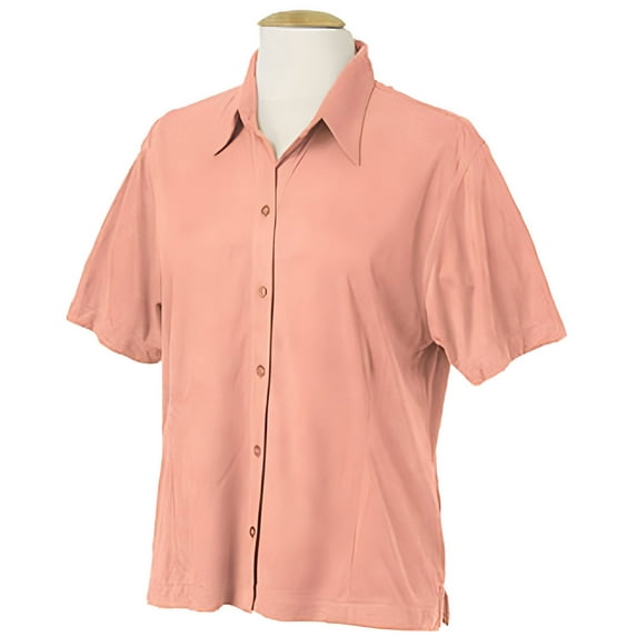Monterey Club Women's Peached Solid Short Sleeve Casual Golf Polo Shirt #2156