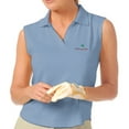 thumbnail image 1 of Monterey Club Women's Performance Jersey Solid Sleeveless Golf Polo Shirt #2047, 1 of 2