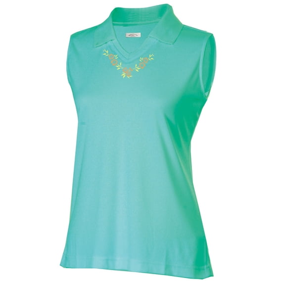 Monterey Club Women's Performance Solid Sleeveless Golf Polo Shirt #2147