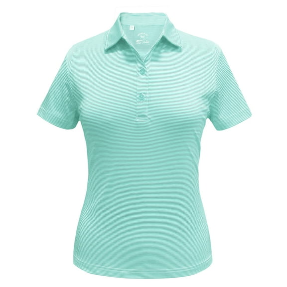Monterey Club Women's Pinstripe Jersey Golf Polo Shirt #2481