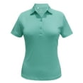 thumbnail image 1 of Monterey Club Women's Pinstripe Jersey Golf Polo Shirt #2481, 1 of 2