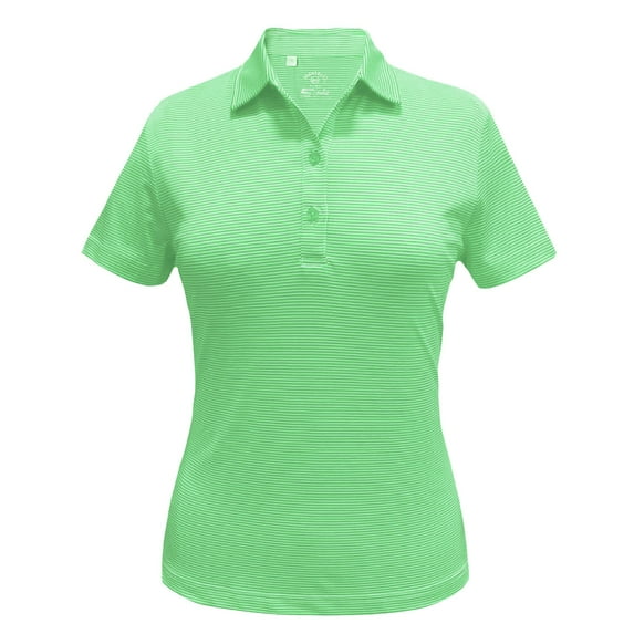 Monterey Club Women's Pinstripe Jersey Golf Polo Shirt #2481
