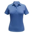 thumbnail image 1 of Monterey Club Women's Pinstripe Jersey Golf Polo Shirt #2481, 1 of 2