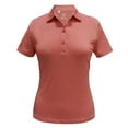 thumbnail image 1 of Monterey Club Women's Pinstripe Jersey Golf Polo Shirt #2481, 1 of 2