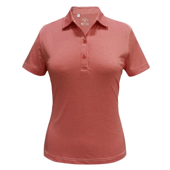 Monterey Club Women's Pinstripe Jersey Golf Polo Shirt #2481