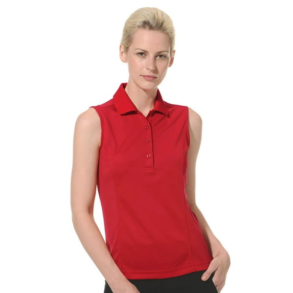 Monterey Club Women's Pique Solid Sleeveless Golf Polo Shirt #2064