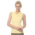 thumbnail image 1 of Monterey Club Women's Pique Solid Sleeveless Golf Polo Shirt #2064, 1 of 2