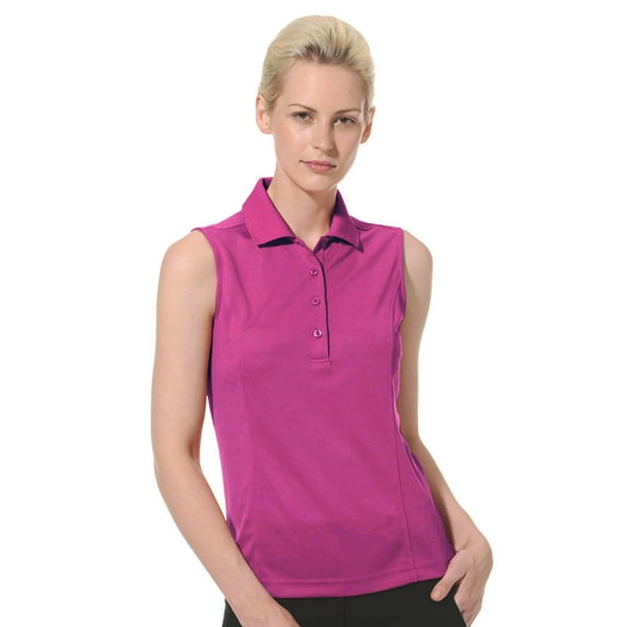 Monterey Club Women's Pique Solid Sleeveless Golf Polo Shirt #2064