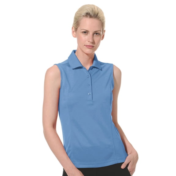 Monterey Club Women's Pique Solid Sleeveless Golf Polo Shirt #2064