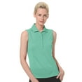thumbnail image 1 of Monterey Club Women's Pique Solid Sleeveless Golf Polo Shirt #2064, 1 of 2