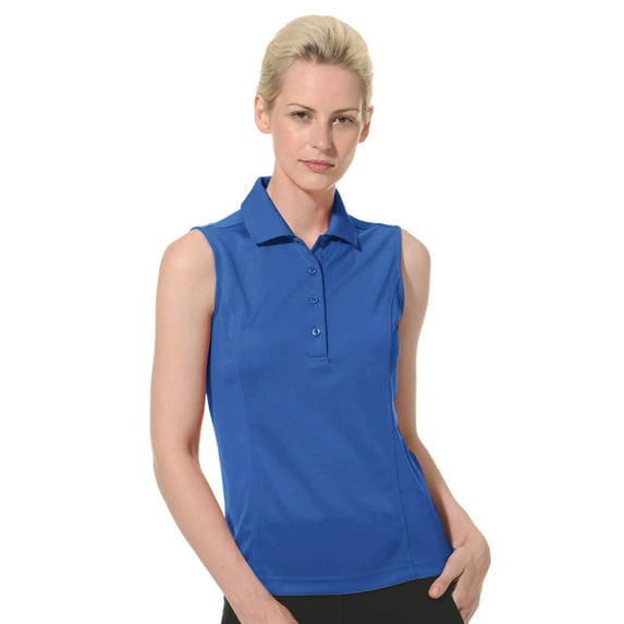 Monterey Club Women's Pique Solid Sleeveless Golf Polo Shirt #2064