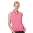 thumbnail image 1 of Monterey Club Women's Pique Solid Sleeveless Golf Polo Shirt #2064, 1 of 2