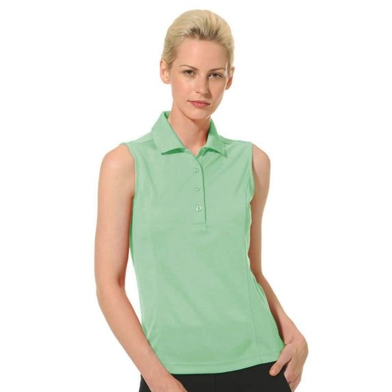 Monterey Club Women's Pique Solid Sleeveless Golf Polo Shirt #2064