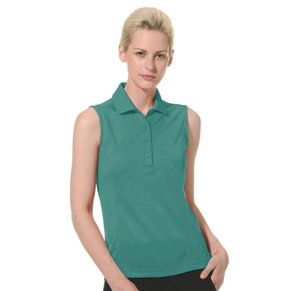 Monterey Club Women's Pique Solid Sleeveless Golf Polo Shirt #2064
