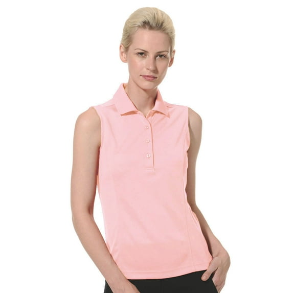 Monterey Club Women's Pique Solid Sleeveless Golf Polo Shirt #2064