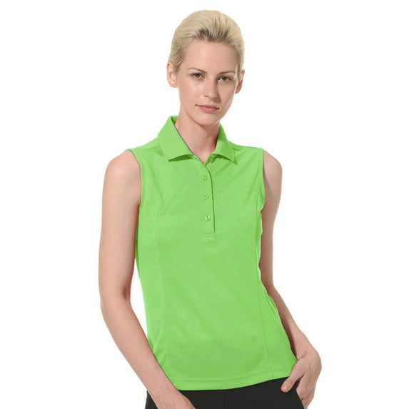 Monterey Club Women's Pique Solid Sleeveless Golf Polo Shirt #2064