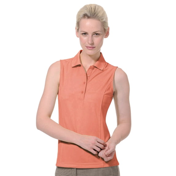 Monterey Club Women's Pique Solid Sleeveless Golf Polo Shirt #2064