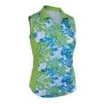 thumbnail image 1 of Monterey Club Women's Popcorntique Print Block Sleeveless Golf Polo Shirt #2407, 1 of 2