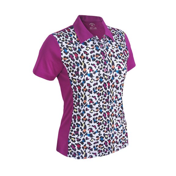 Monterey Club Women's Pro Leopard Print Block Golf Polo Shirt #2350