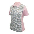 thumbnail image 1 of Monterey Club Women's Pro Leopard Print Block Golf Polo Shirt #2350, 1 of 3