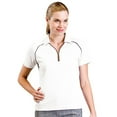 thumbnail image 1 of Monterey Club Women's Pro Mesh Texture Zip Golf Polo Shirt #2089, 1 of 2