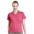 thumbnail image 1 of Monterey Club Women's Pro Mesh Texture Zip Golf Polo Shirt #2089, 1 of 2