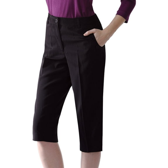 Monterey Club Women's Pro Pinstripes Texture Golf Capri #2873