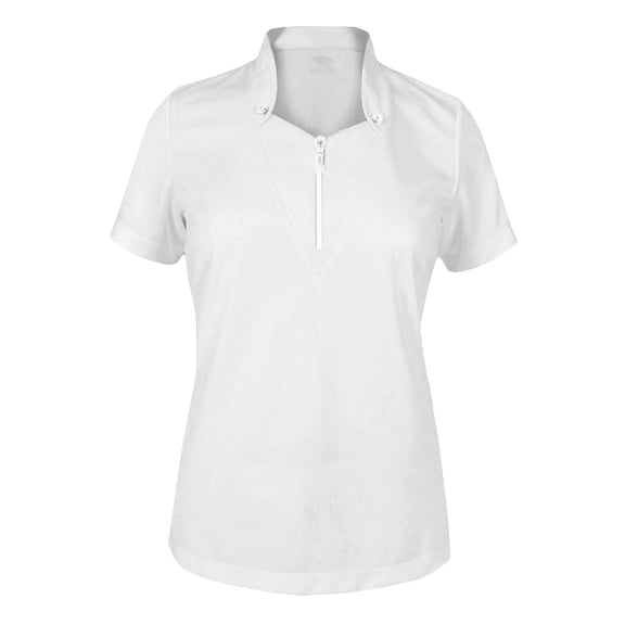 Monterey Club Women's Radiance Solid Zip Collar Golf Polo Shirt #2442